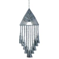 Lapač snů - Velká, závěsná macramé dekorace triangl - Šedý