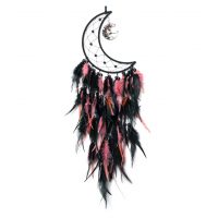Lapač snů - Gothic Půlměsíc Růžovo černý