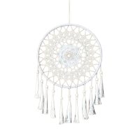 Lapač snů - Bílý s krajkou a třásněmi