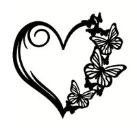 Kovová dekorace 30 x 28 cm - Srdce s motýly