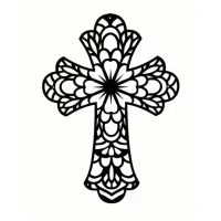 Kovová dekorace 30 x 21 cm - Ornamentální kříž