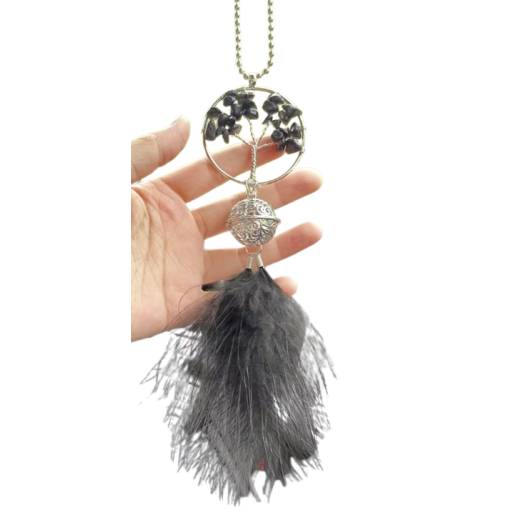 Foto - Přívěsek do auta - Černý lapač snů strom života