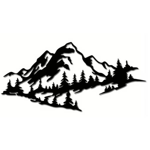 Foto - Kovová dekorace 45 x 21,5 cm - Horská krajina