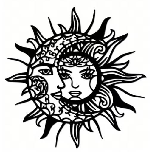 Foto - Kovová dekorace 30 cm - Slunce a měsíc